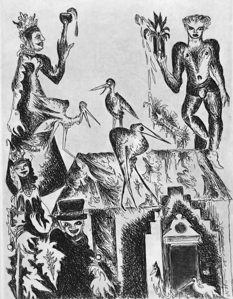 Офорт Haz - Le cicogne