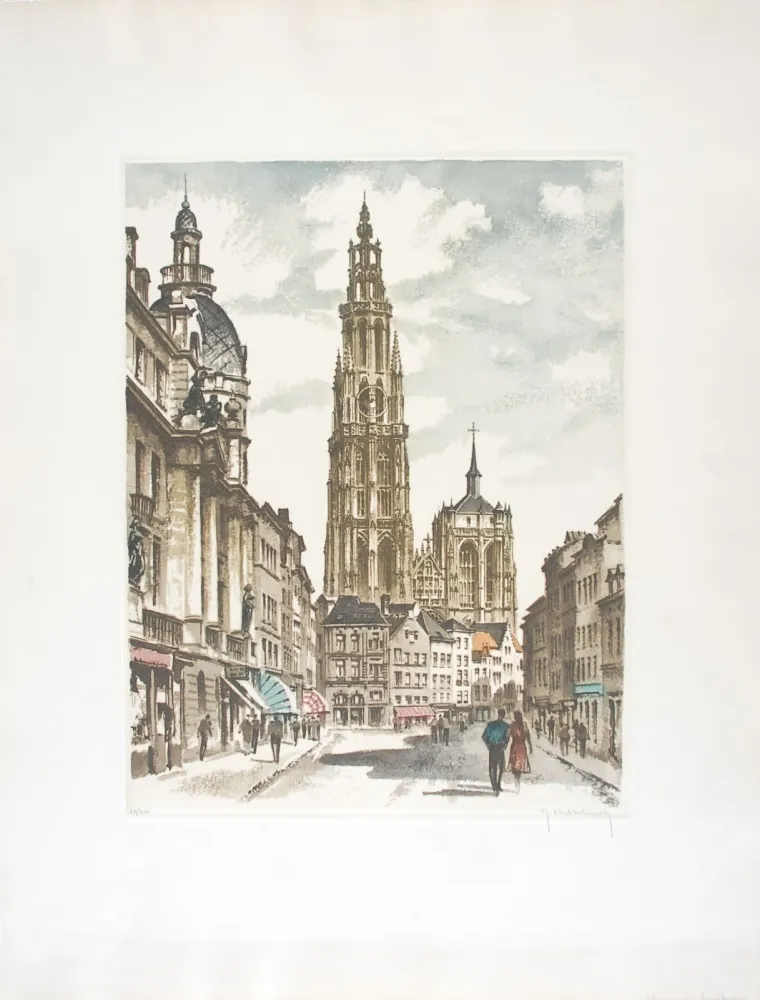 Офорт Hebbelinck - Anvers : Suikerrui