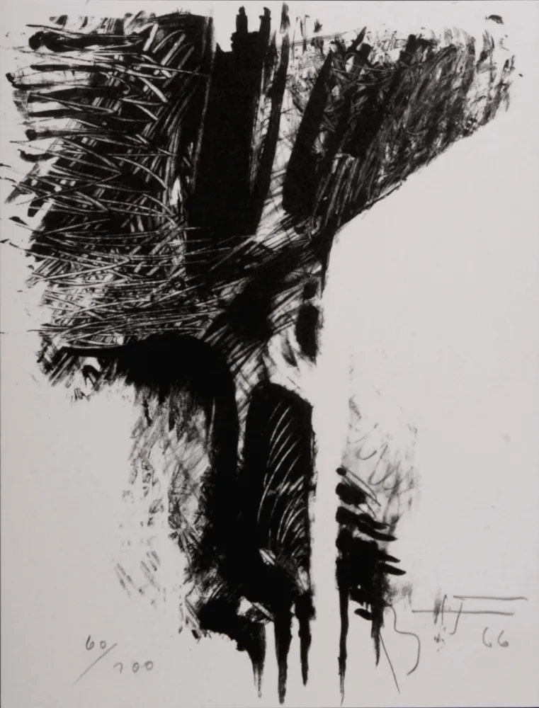 Литография Heiliger - Abstract Composition, 1966 - Hand-signed!