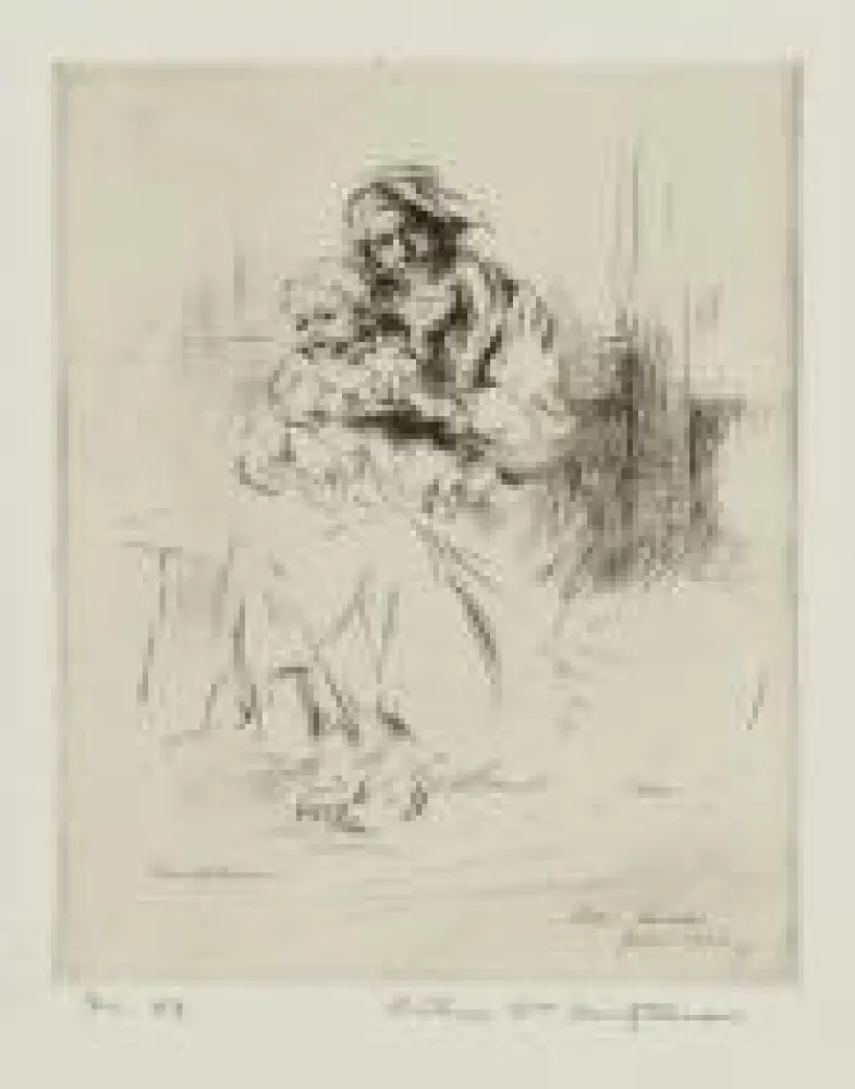 Гравюра Heintzelman - Mother and Child, Sion, Suisse