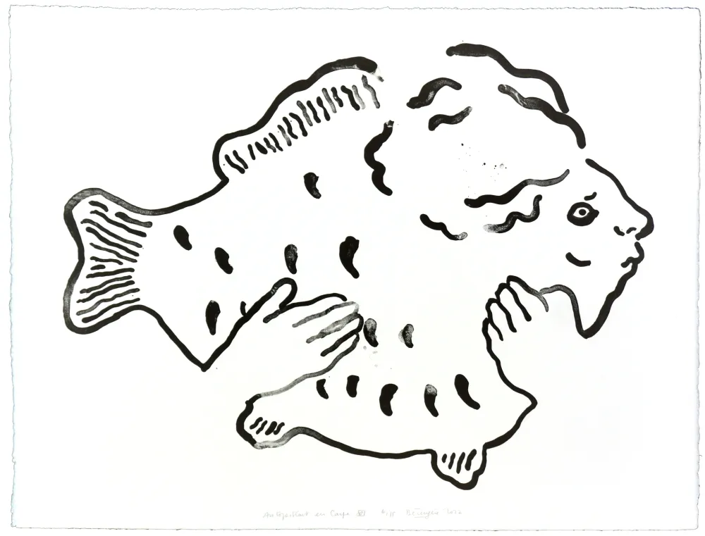 Литография Henin - Auportrait en carpe XVI