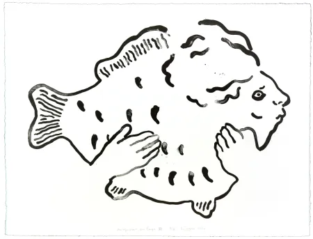 Литография Henin - Auportrait en carpe XVI