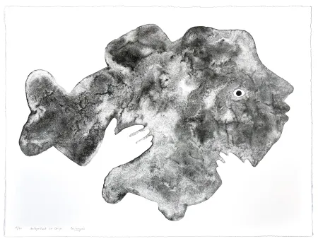 Литография Henin - Autoportrait en Carpe