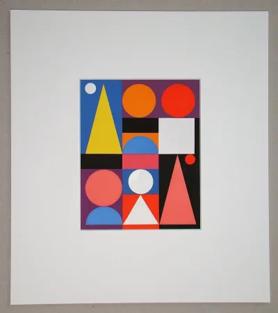 Сериграфия Herbin - Composition sur le mot Jaune, 1946