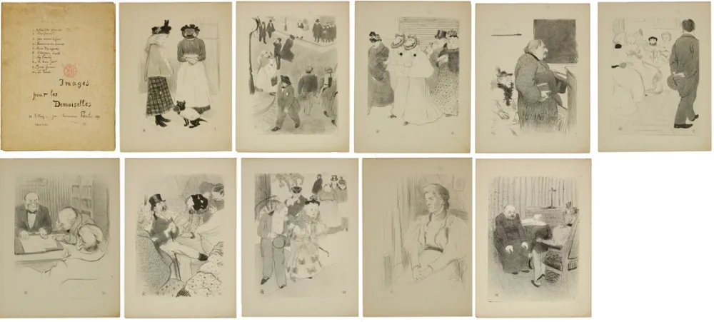 Литография Hermann-Paul - Images pour les Demoiselles