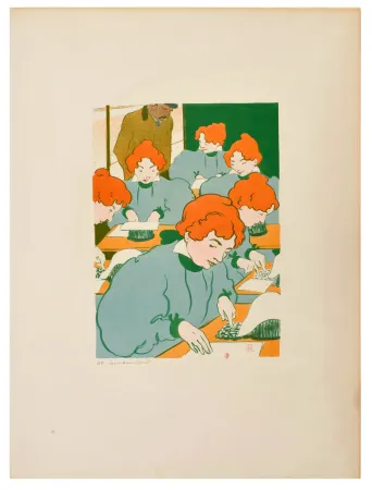 Литография Hermann-Paul - Les petites Machines à écrire