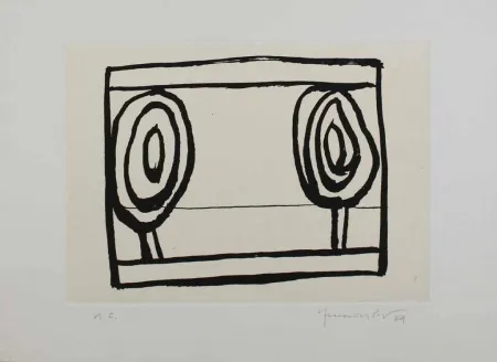 Акватинта Hernandez Pijuan - Arbres 1