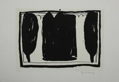 Акватинта Hernandez Pijuan - Arbres i casa I