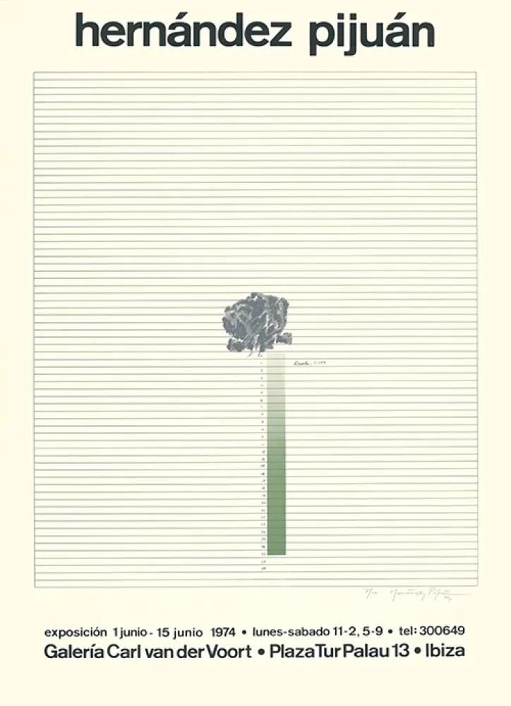 Сериграфия Hernandez Pijuan - Cartel de la exposición Galería Carl van der Voort, Ibiza