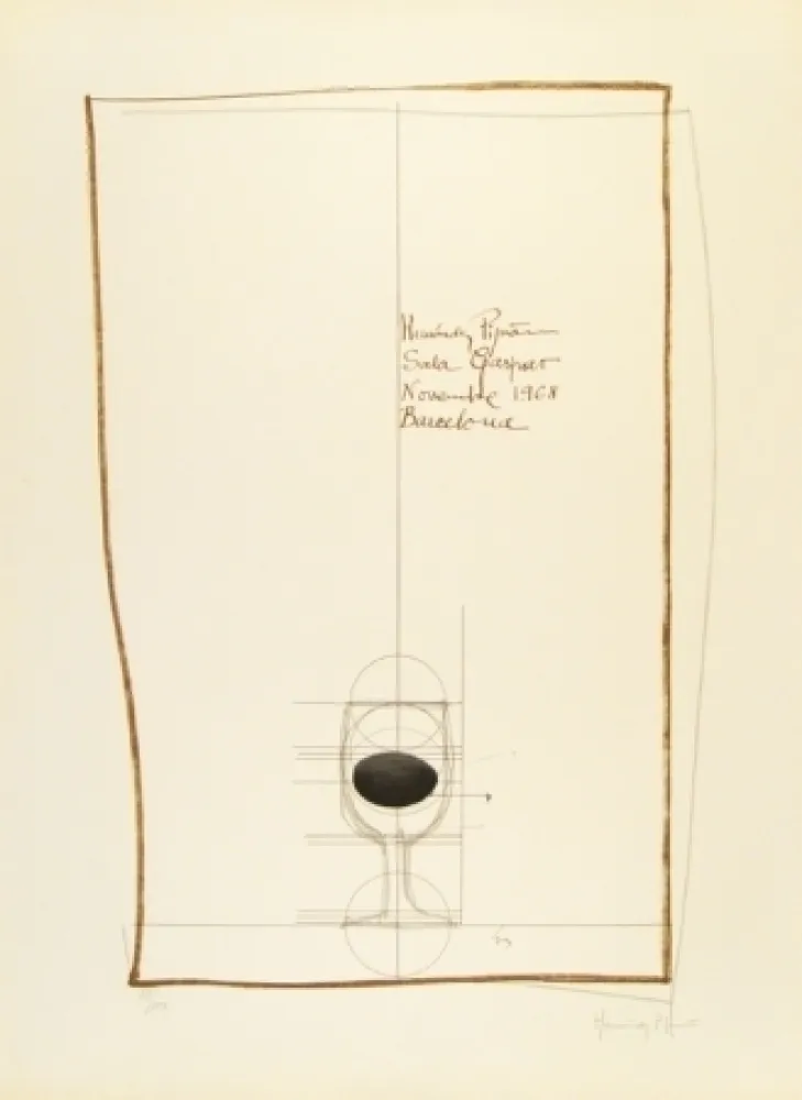 Литография Hernandez Pijuan - Cartel exposición Sala Gaspar