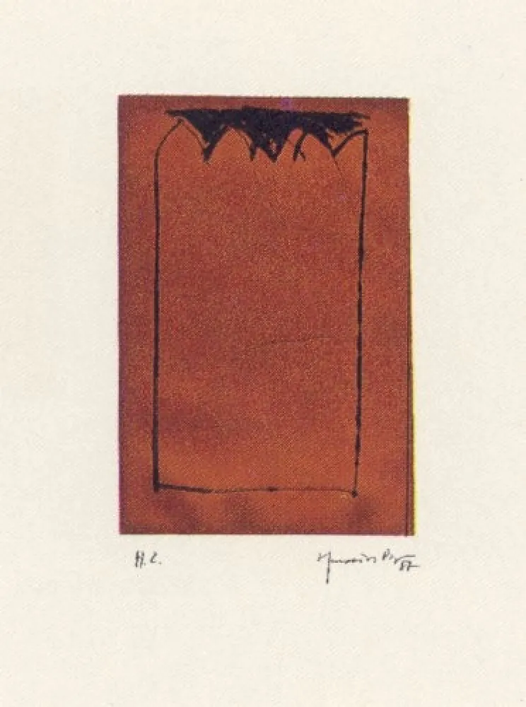 Акватинта Hernandez Pijuan - Catedral ocre