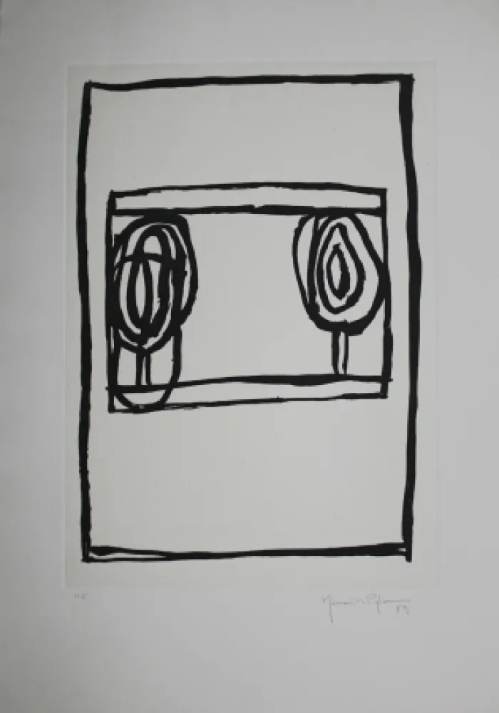 Акватинта Hernandez Pijuan - Dos arbres