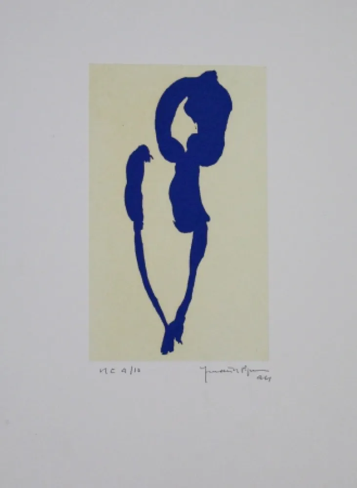 Акватинта Hernandez Pijuan - Iris blau VII / Blue Iris VII