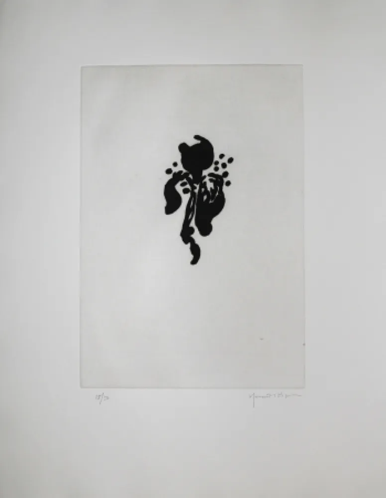 Акватинта Hernandez Pijuan - Iris negre I (Black Iris I)