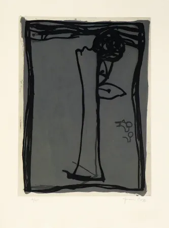 Гравюра Hernandez Pijuan - Jarro con rosa