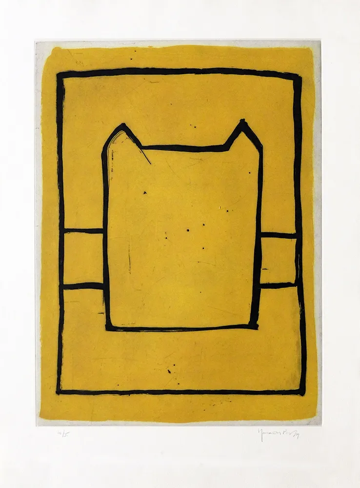 Гравюра Hernandez Pijuan - La casa desde la que se divisa el campo II