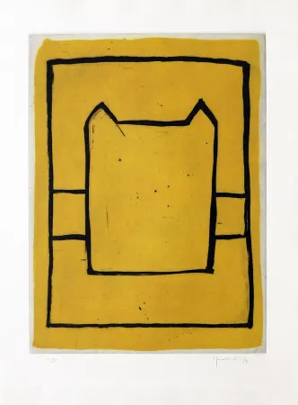 Гравюра Hernandez Pijuan - La casa desde la que se divisa el campo II