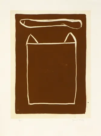 Гравюра Hernandez Pijuan - La casa desde la que se divisa el campo III