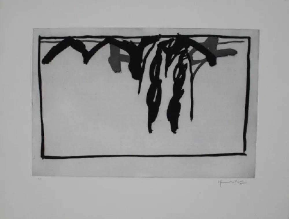 Акватинта Hernandez Pijuan - Paisatge amb xiprers III / Landscape with Cypresses III