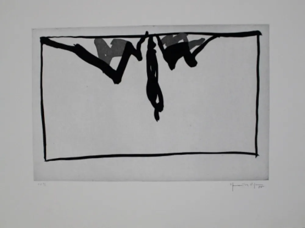 Акватинта Hernandez Pijuan - Paisatge amb xiprers IV / Landscape with Cypresses IV