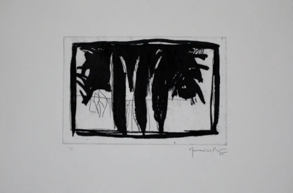 Офорт И Аквитанта Hernandez Pijuan - Xiprers al claustre / Cypresses in the Cloister