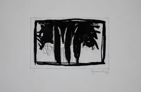 Офорт И Аквитанта Hernandez Pijuan - Xiprers al claustre / Cypresses in the Cloister