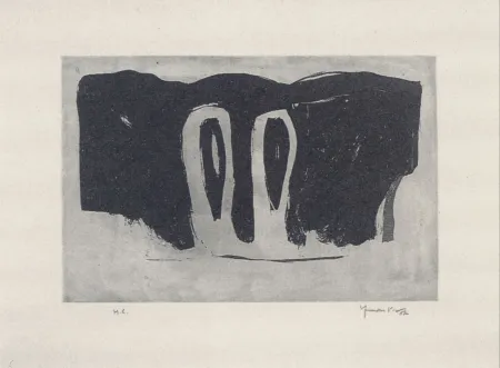 Акватинта Hernandez Pijuan - Xiprers en el paisatge