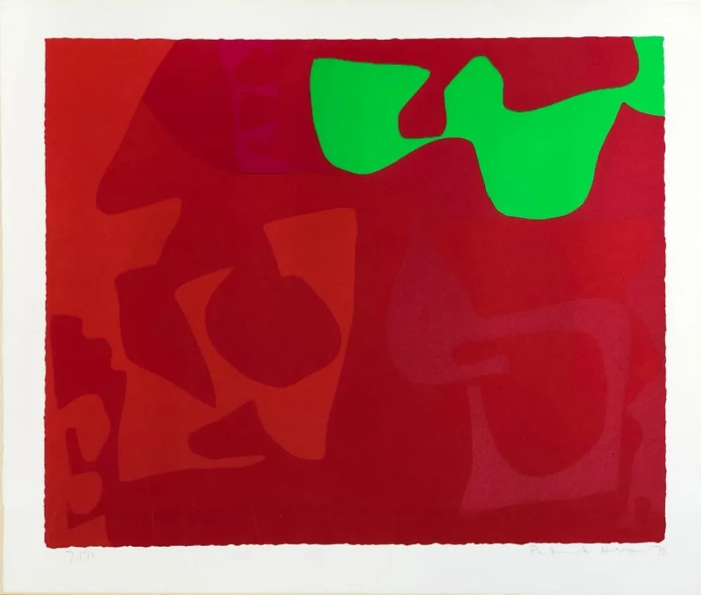 Сериграфия Heron - Small Red January 1973: 2 