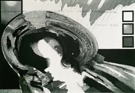 Офорт И Аквитанта Heuer - Porträt (Portrait)