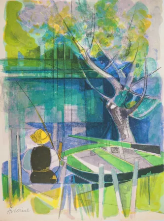 Литография Hilaire - Le pécheur