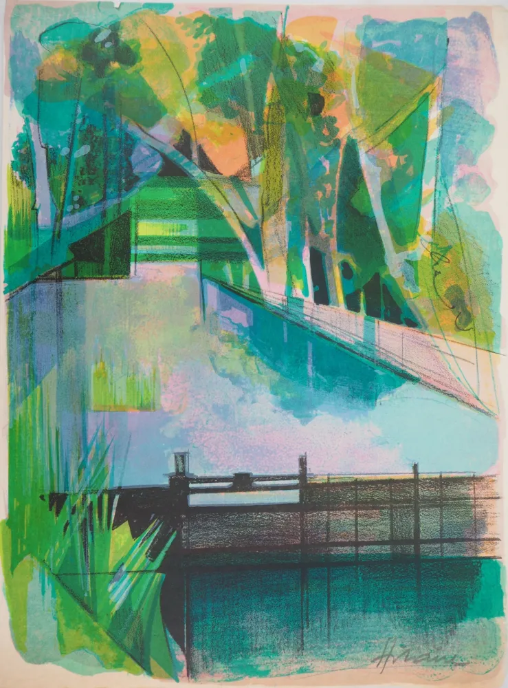 Литография Hilaire - L’écluse