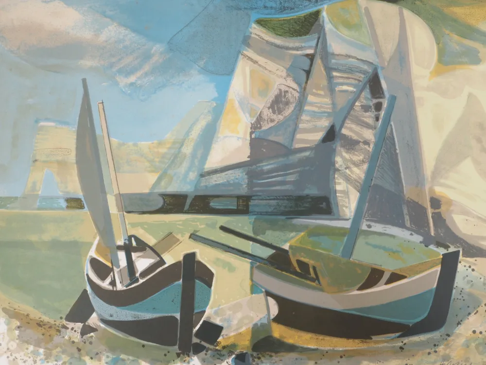 Литография Hilaire - Normandie, les falaises d'Etretat