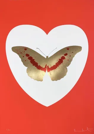 Сериграфия Hirst - I Love You - White/ Red/ Cool Gold/ Poppy Red