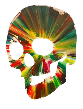 Многоэкземплярное Произведение Hirst - Skull Spin Painting