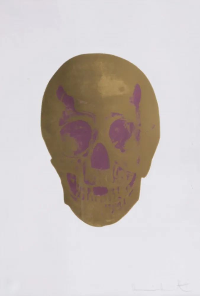 Многоэкземплярное Произведение Hirst - The Dead (Oriental Gold / Loganberry Pink Skull)