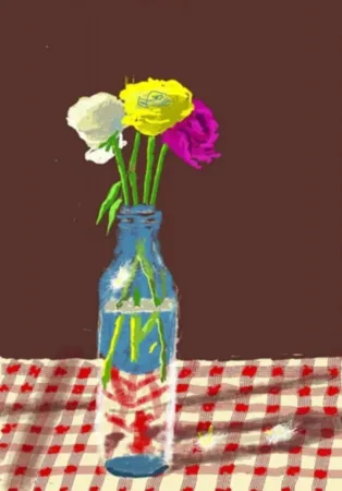 Многоэкземплярное Произведение Hockney - 23rd March 2021, Flowers in a Milk Bottle