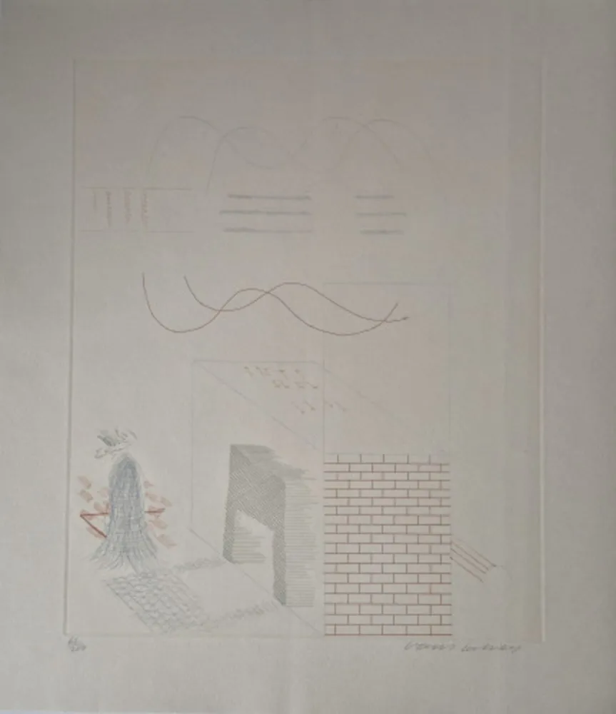 Гравюра Hockney - Buzzing of the Blue Guitar