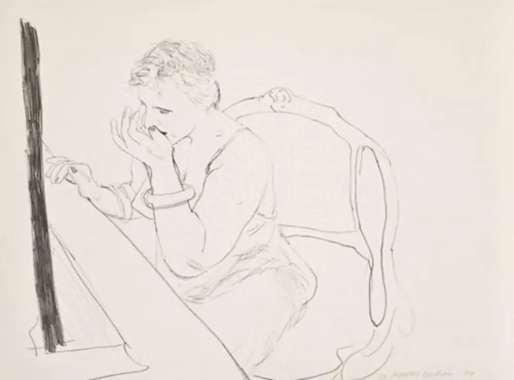 Литография Hockney - Celia Adjusting Her Eyelash
