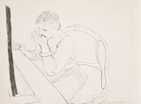 Литография Hockney - Celia Adjusting Her Eyelash