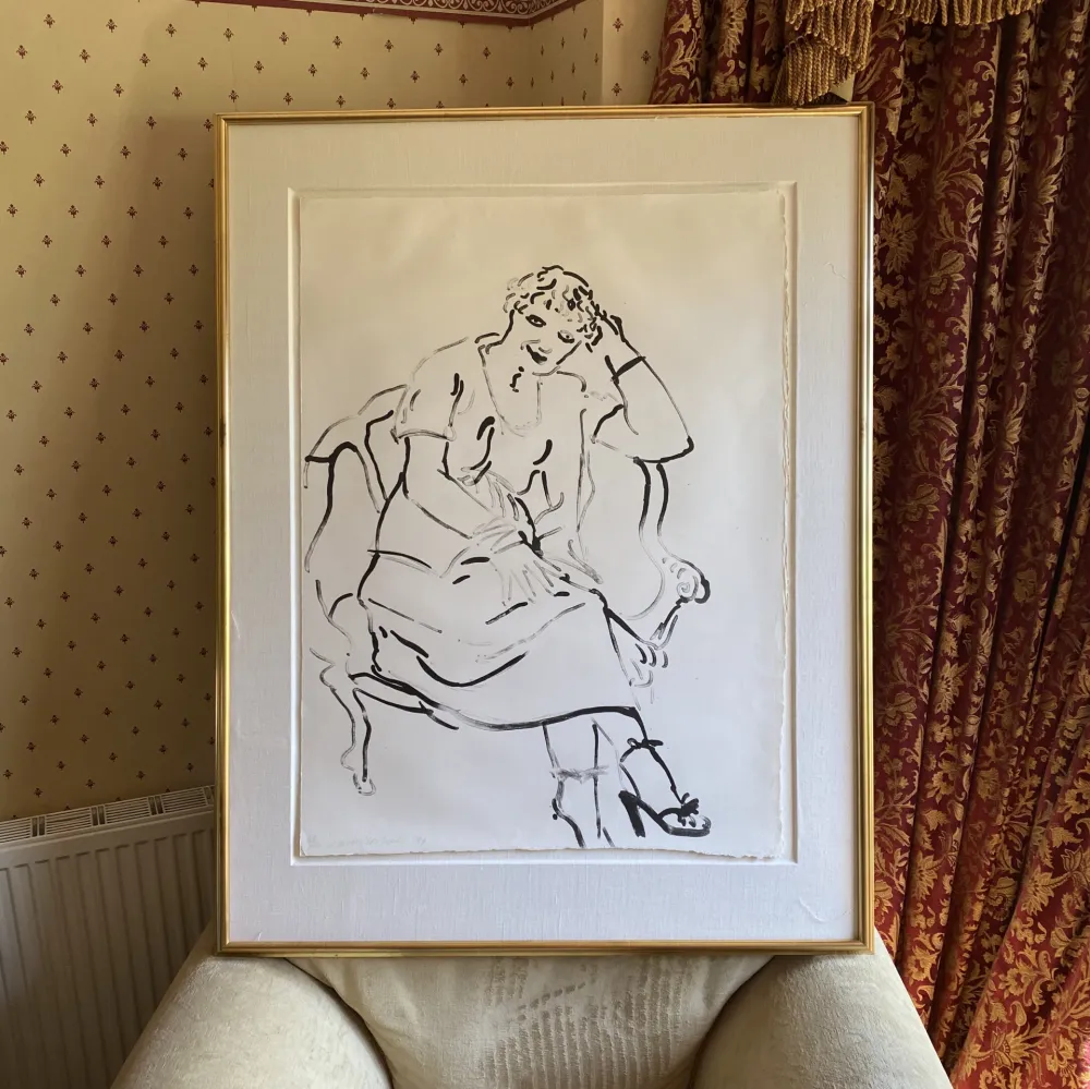 Литография Hockney -  Celia Inquiring