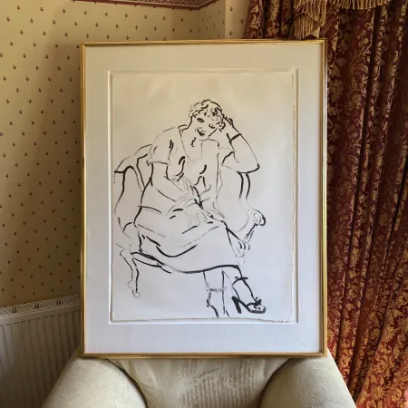 Литография Hockney -  Celia Inquiring