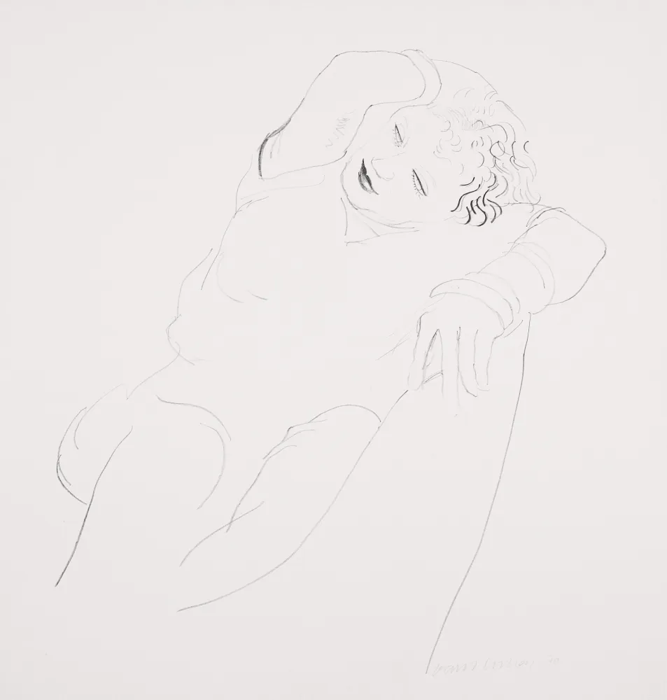 Литография Hockney - Celia Reclining