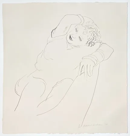 Литография Hockney - Celia Reclining