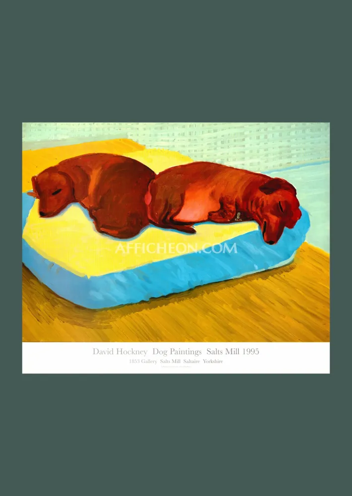 Литография Hockney - David Hockney: 'Dog Painting 38' 1995 Offset-lithograph