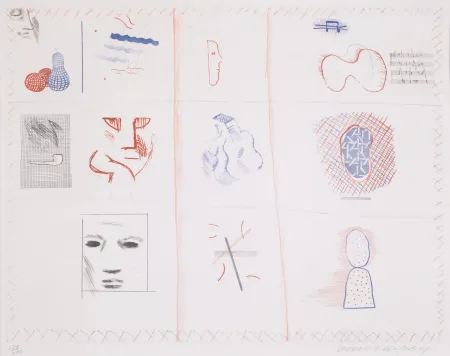 Офорт И Аквитанта Hockney - Franco-American Mail (from The Blue Guitar)