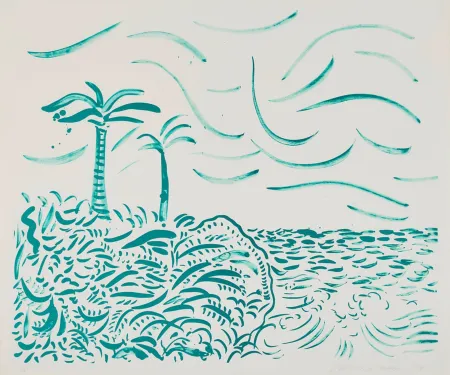 Литография Hockney - Green Bora Bora