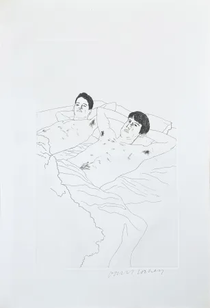 Офорт И Аквитанта Hockney - Illustrations for Fourteen Poems from C.P. Cavafy: In Despair