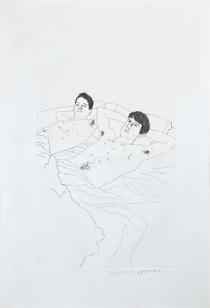 Офорт И Аквитанта Hockney - Illustrations for Fourteen Poems from C.P. Cavafy: In Despair