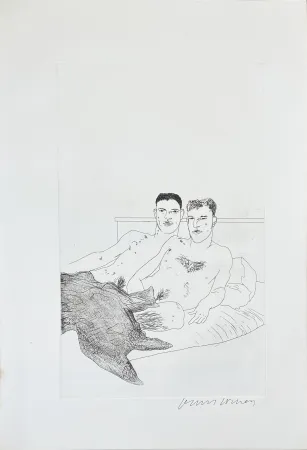 Офорт И Аквитанта Hockney - Illustrations for Fourteen Poems from C.P. Cavafy: The Beginning