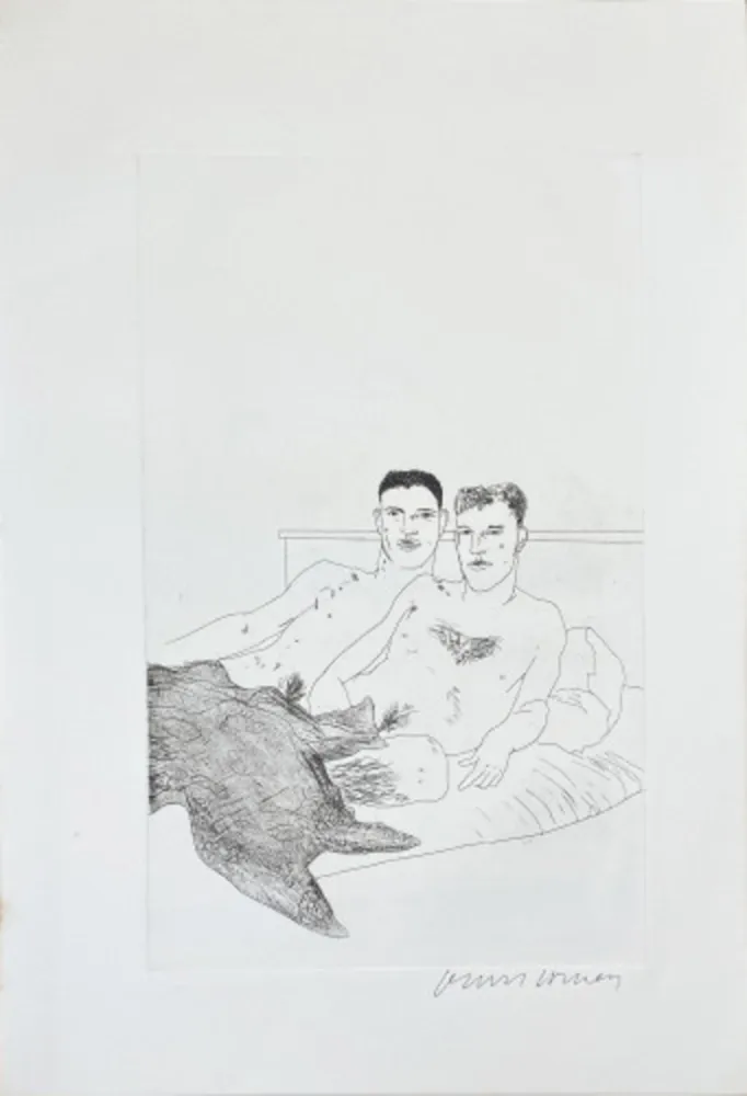 Офорт И Аквитанта Hockney - Illustrations for Fourteen Poems from C.P. Cavafy: The Beginning